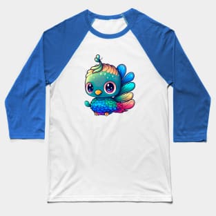 Beautiful peacock artwork Rainbow Baseball T-Shirt